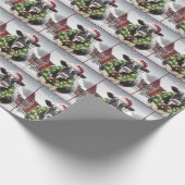 Koe met kerstkrans cadeaupapier (Hoek)