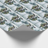 Koe met kerstkrans cadeaupapier (Hoek)