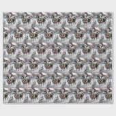 Koe met kerstkrans cadeaupapier (Vlak)