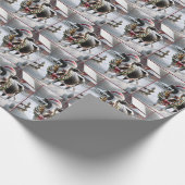 Koe met kerstkrans cadeaupapier (Hoek)