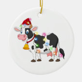 Koe met kerstmis met Pet Keramisch Ornament (Voorkant)
