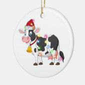 Koe met kerstmis met Pet Keramisch Ornament (Links)