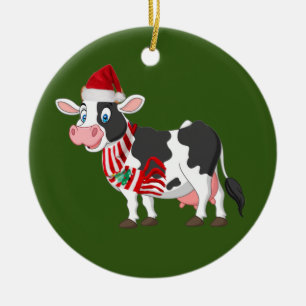 Koe met kerstmis met Pet Keramisch Ornament