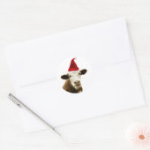 KOE MET KERSTMUTS RONDDOPMAAKBARE Sticker (Envelop)