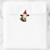 KOE MET Kerstmuts RONDE AANPAKBARE Sticker (Tas)