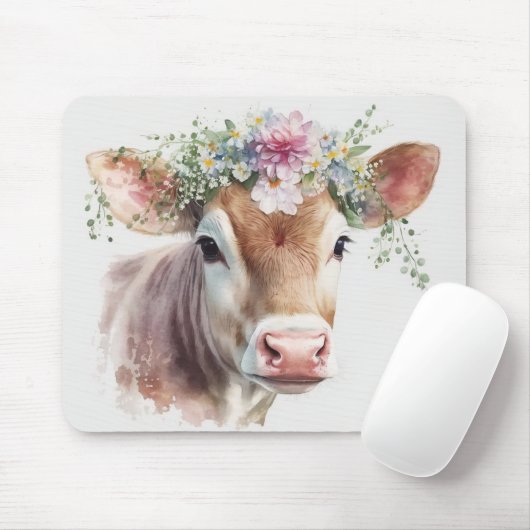 Koe met kop muismat (Met muis)