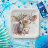 Koe met kop papieren bordje (Feest)