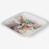 Koe met kop papieren bordje (Gebogen)