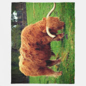 Koe met lange hoorns fleece deken (Voorkant)