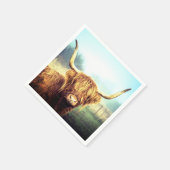 Koe met lange hoorns servet (Hoek)