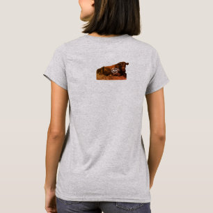 Koe met open mond loeiend t-shirt