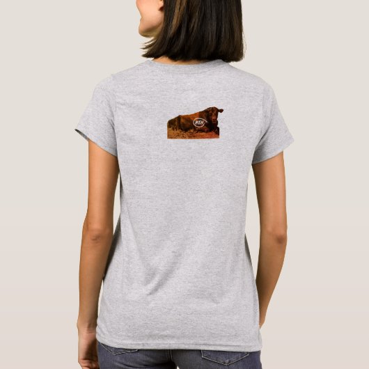 Koe met open mond loeiend t-shirt (Achterkant)