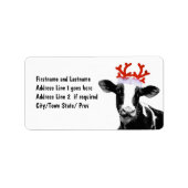 Koe met rendierAntlers Etiket (Voorkant)