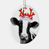 Koe met rendierAntlers Keramisch Ornament (Rechts)