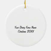 Koe met rendierAntlers Keramisch Ornament (Achterkant)