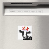 Koe met rendierAntlers Magneet (Insitu (Vaatwasser))