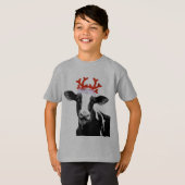 Koe met rendierAntlers T-shirt (Voorkant volledig)