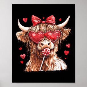 Koe Met Snoep Valentijnsdag Coquette Strik Howdy Poster
