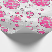 Koe met Stippen Roze en Wit Cadeaupapier (Hoek)
