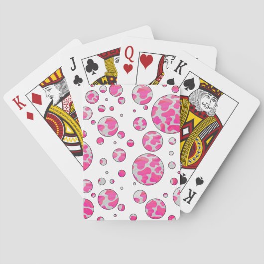 Koe met Stippen Roze en Wit Pokerkaarten (Achterkant)