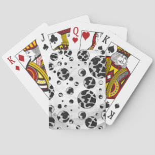 Koe met Stippen Zwart en Wit Print Pokerkaarten