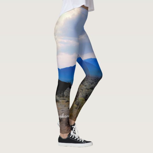 Koe met Storm Clouds met Persoonlijke Naam Leggings (Rechts)