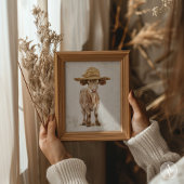 Koe met Stro Pet Whimsical Boerderij Dierenkalf Poster