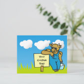 Koe met teken briefkaart (Staand voorkant)