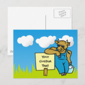 Koe met teken briefkaart (Voorkant / Achterkant)