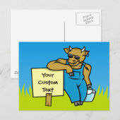 Koe met teken briefkaart (Voorkant / Achterkant)