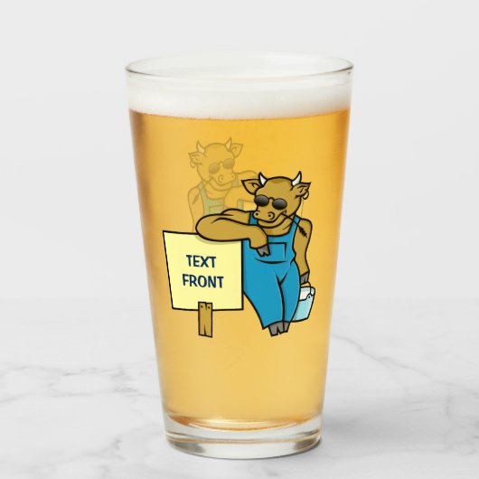Koe met teken glas (Voorkant gevuld)
