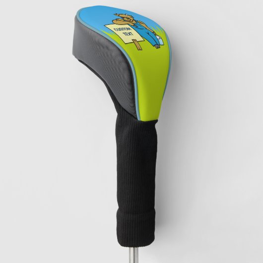 Koe met teken golfheadcover (Schuin)