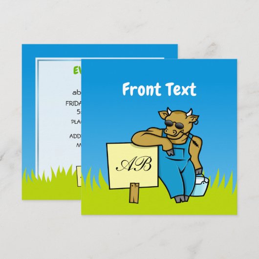 Koe met teken kaart (Voorkant / Achterkant)