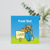 Koe met teken kaart (Staand voorkant)