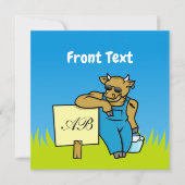 Koe met teken kaart (Voorkant)