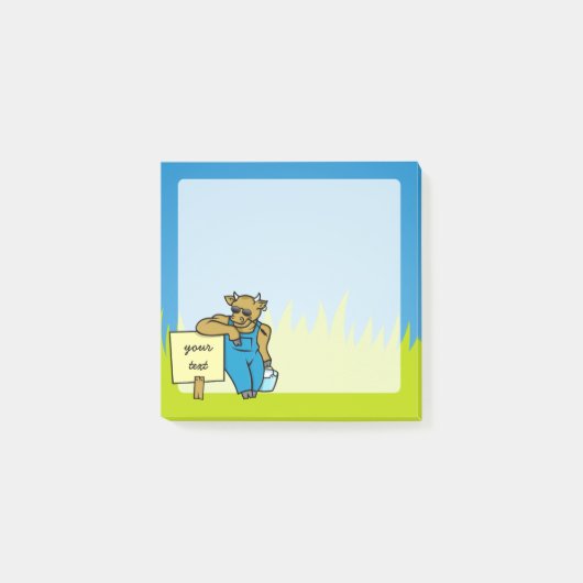 Koe met teken post-it® notes (Voorkant)
