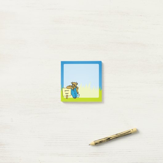 Koe met teken post-it® notes (Op bureau)