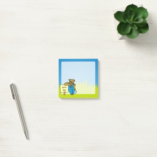Koe met teken post-it® notes (Kantoor)