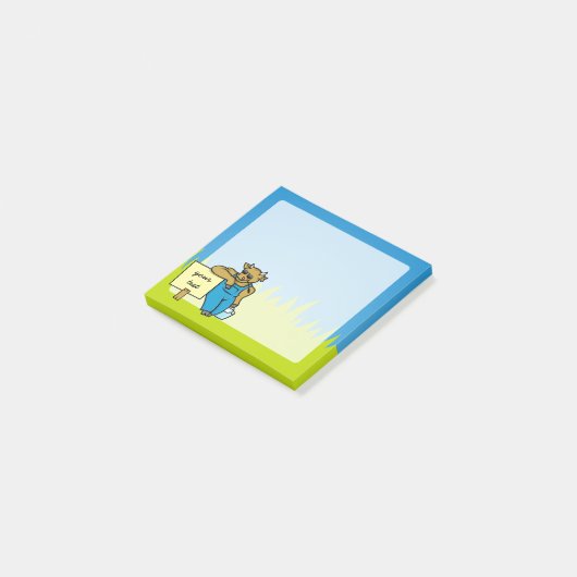 Koe met teken post-it® notes (Schuin)