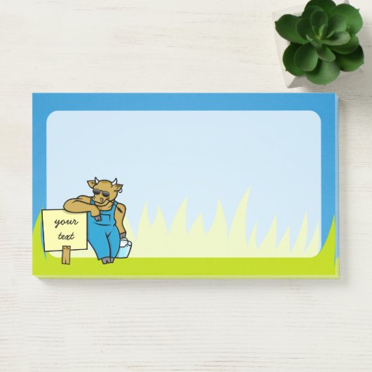 Koe met teken post-it® notes (Kantoor)