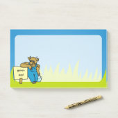 Koe met teken post-it® notes (Op bureau)