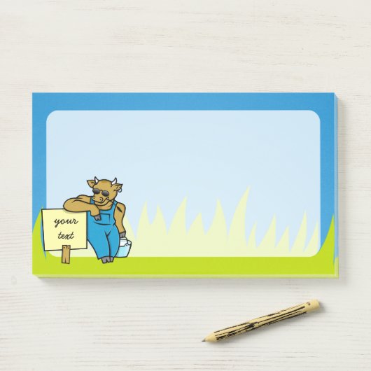 Koe met teken post-it® notes (Op bureau)