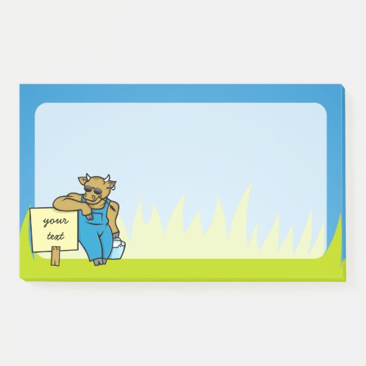 Koe met teken post-it® notes (Voorkant)