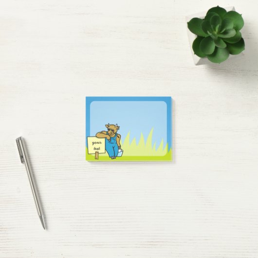 Koe met teken post-it® notes (Kantoor)