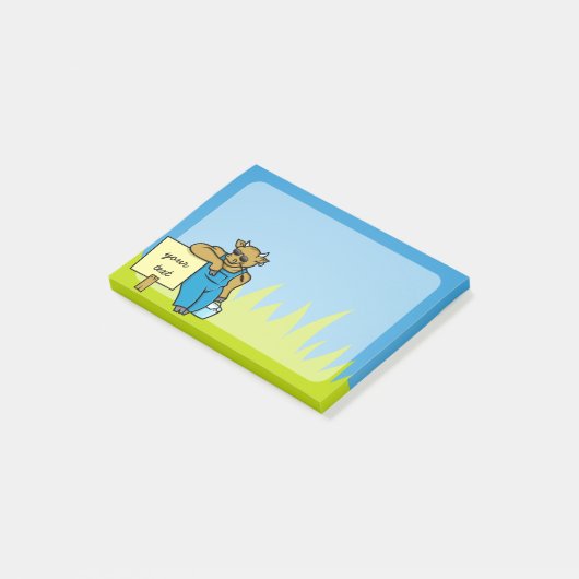 Koe met teken post-it® notes (Schuin)