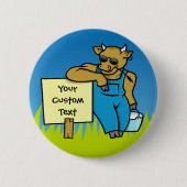 Koe met teken ronde button 5,7 cm (Voorkant)