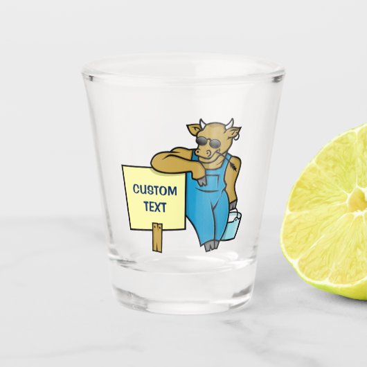 Koe met teken shot glas (Voorkant)