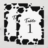 Koe Met Vlekken Print Zwart Wit Tafelnummer (Voorkant / Achterkant)