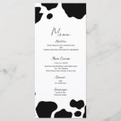 Koe Met Vlekken Print Zwart Wit Trouw Menu (Voorkant)