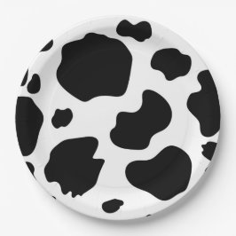 Koe met vlekken print zwart & wit verjaardagsfeest papieren bordje